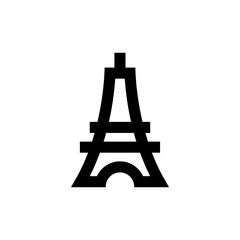 Eiffel tower icon. Historical architecture sign