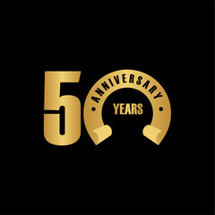 50 Year Anniversary Vector Template Design Illustration