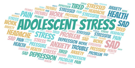 Obraz premium Adolescent Stress word cloud.