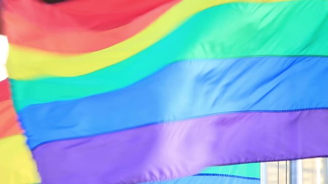 LGBT Pride Flag in the Wind