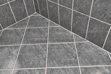 Tiled bathroom floor