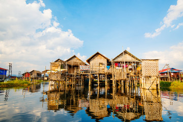 Floating village in Myanmar