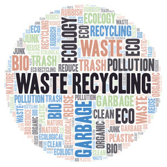 Fototapeta premium Waste Recycling word cloud.