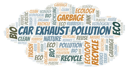 Fototapeta premium Car Exhaust Pollution word cloud.