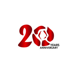 20 Year Anniversary Flower Vector Template Design Illustration
