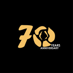 70 Year Anniversary Flower Vector Template Design Illustration