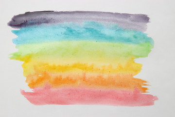 Multicolored smear of watercolor, close-up.