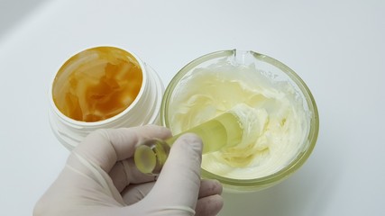 Ointment prescription in the pharmacy laboratory