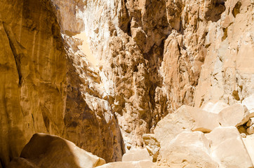high rocky mountains in the desert in Egypt Dahab South Sinai