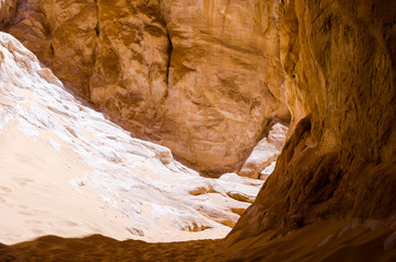 high rocky mountains in the desert in Egypt Dahab South Sinai