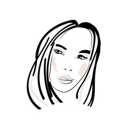 Logo of women long hair style icon, illistration beauty and fasihon