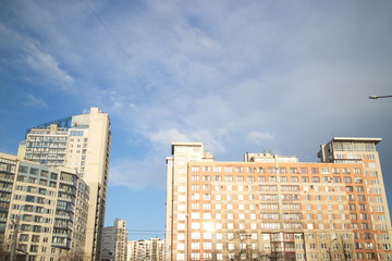 Naklejka premium high-rise buildings in the sun