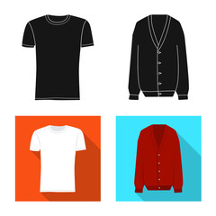 Isolated object of man and clothing symbol. Collection of man and wear stock vector illustration.