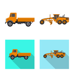 Vector design of build and construction icon. Set of build and machinery stock vector illustration.