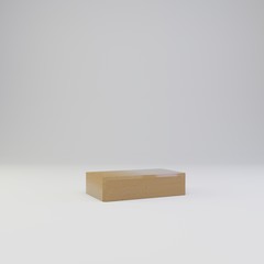 3D dash symbol. Wooden font isolated on white background.