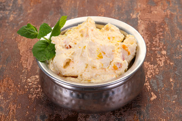 Curd with dry apricot