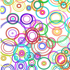 Colorful hoops on white background   