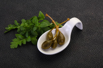 Pickled Capersberries in the bowl