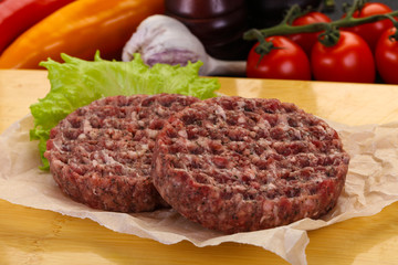 Raw burger cutlet