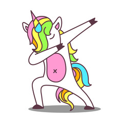 cute dab unicorn cartoon