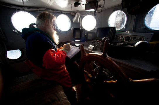 Commercial fisherman Dan Anderson on Lake Superior.