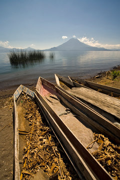 old fishing boats, Lake Atitlan, Guatemala