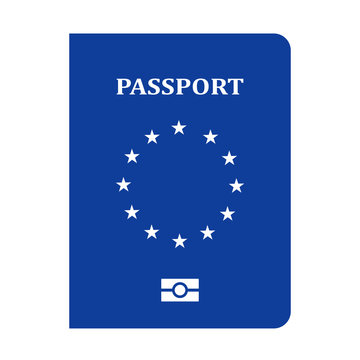 EU passport vector icon