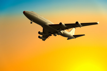 Fototapeta na wymiar 3D rendering of an airplane take off / landing