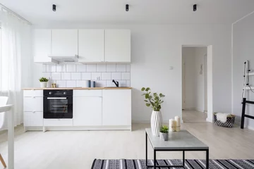 Foto op Plexiglas Modern studio apartment with kitchenette © Dariusz Jarzabek