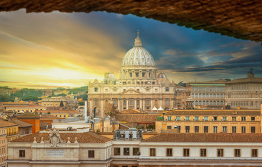 Rome city Vatican skyline view