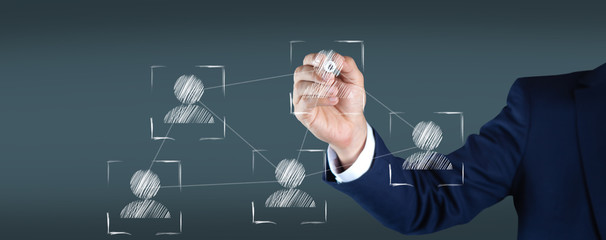 man written team network  in screen