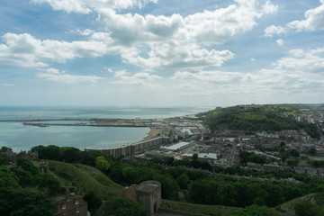 view at the harbour and the town of dover 