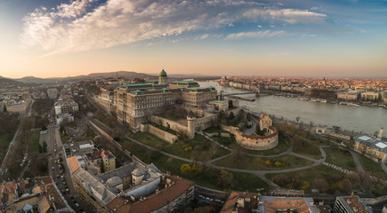 Budapest at sunrise with Buda Castle Royal Palace