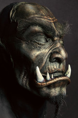 Mannequin in masquerade colorful scary mask