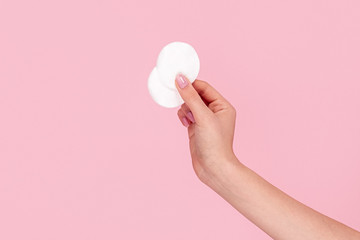 Crop hand with soft cotton pads