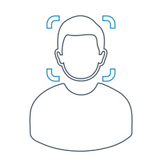 Obraz na płótnie Canvas Biometric Face Recognition line Icon. Editable vector EPS.