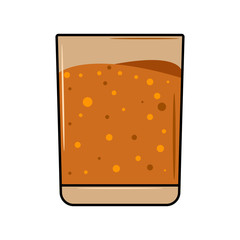 Glass of drink design. Vector illustration concept. Liquid with bubbles.