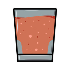 Glass of drink design. Vector illustration concept. Liquid with bubbles.