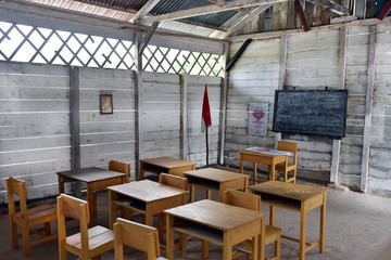 Replica of Muhammadiyah Primary School, Lenggang, Gantung,  famous in 2008 after the movie Laskar Pelangi, Belitung Island, Indonesia