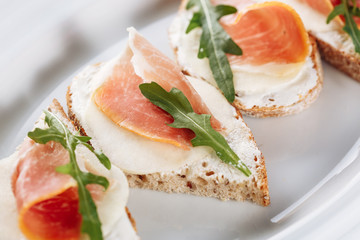 Prosciutto Mozzarella Bread Sandwich for Breakfast