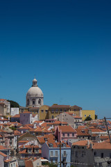 cityscape of lisbon roofs and towers