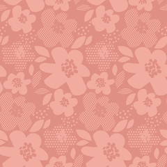 Pastel beige decorative floral repeatable motif © galyna_p