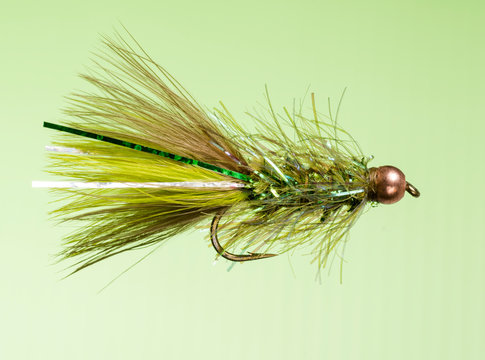 Green fly lure close-up