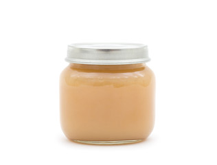 Jars of jam isolated on white background