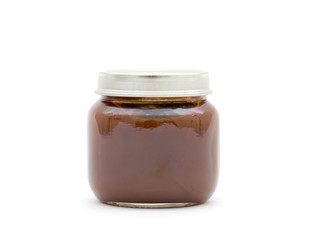 Jars of jam isolated on white background