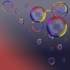 a rain of soap bubbles