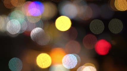 beautiful colored round bokeh on a city street