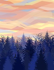 Sunset on Pine Trees II