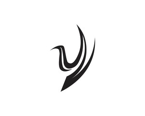 Obraz na płótnie Canvas Wing Falcon Logo Template vector illustration