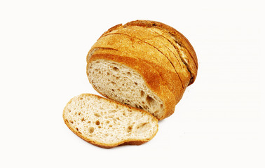 Sliced bread isolated on white background